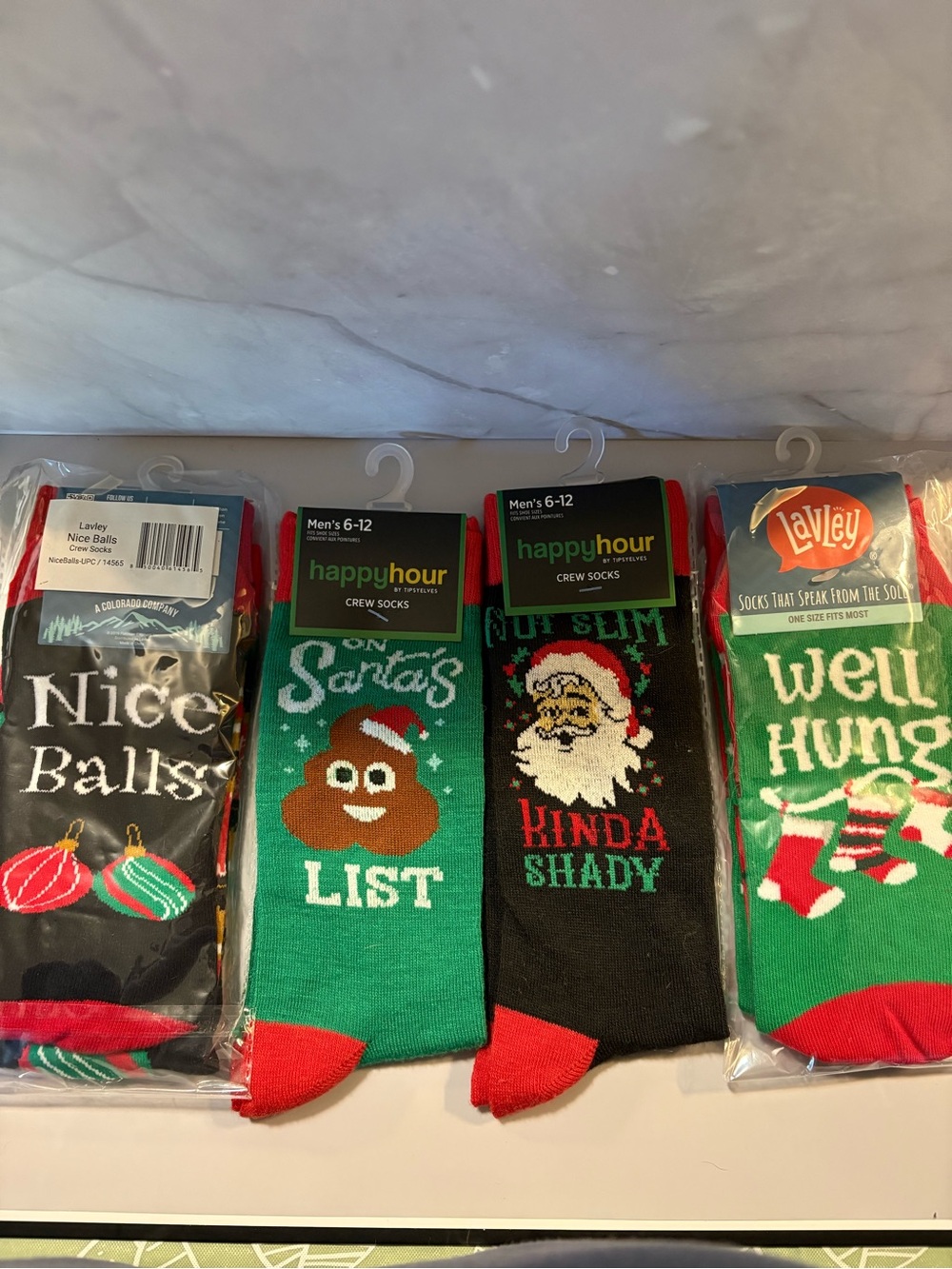 Set of 4 Novelty Crew Socks - Holiday Designs